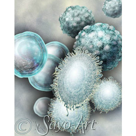 medical illustration of Stem cell research holds promise for disease therapies and cures.